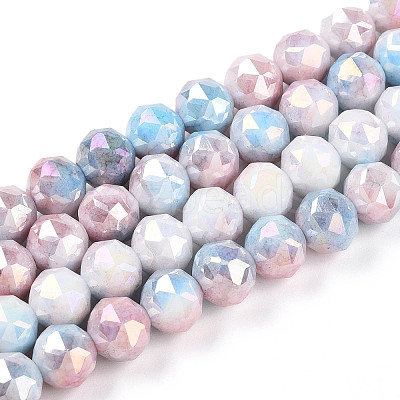 Electroplate Glass Beads Strands X-GLAA-N010-8mm-04-1