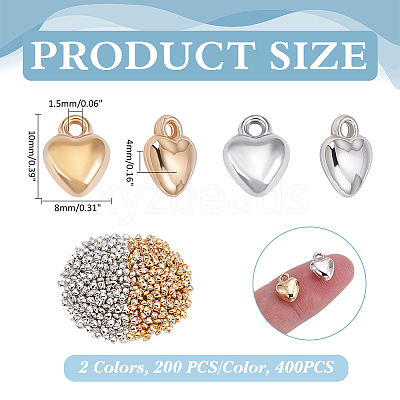 400Pcs 2 Colors CCB Plastic Charms CCB-ME0001-11-1