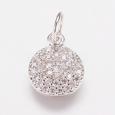 Brass Cubic Zirconia Pendants ZIRC-K070-21P-1