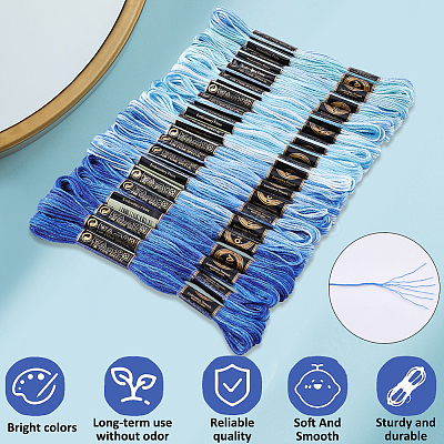 20 Skeins 4 Colors 6-Ply Polyester Embroidery Floss OCOR-CY0004-38C-1