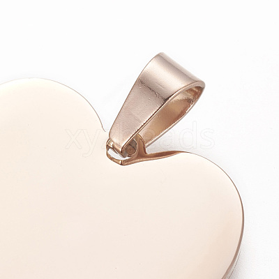 304 Stainless Steel Mirror Polished Finish Stamping Blank Tag Pendants STAS-F214-02RG-1