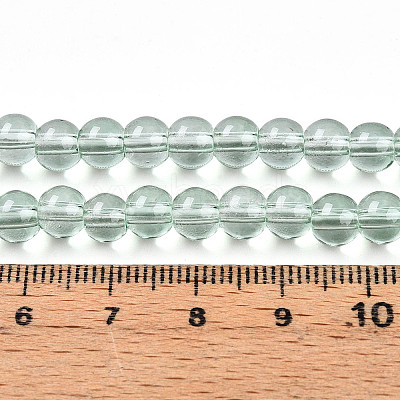 Baking Paint Transparent Glass Beads Strands DGLA-N006-6mm-08-1