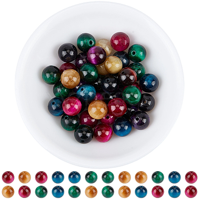 40Pcs Natural Tiger Eye Beads G-PA0002-49-1
