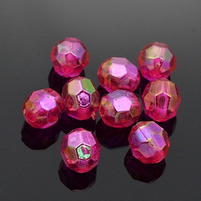 Eco-Friendly Transparent Acrylic Beads TACR-PL642-8mm-09-1