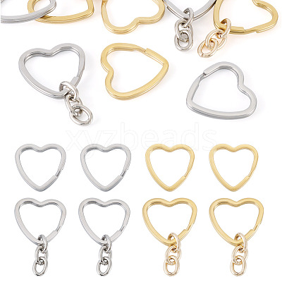 8Pcs 3 Styles 304 Stainless Steel Keychain Clasps STAS-TA0004-78-1