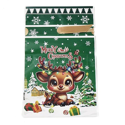 Christmas Deer Plastic  Packing Pouches Drawstring Bags ABAG-Q053-05A-1