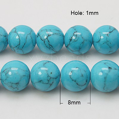 Synthetic Turquoise Beads Strands TURQ-H038-8mm-XXS09-1
