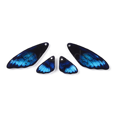 Transparent Resin Wing Earrings Pendants FIND-TAC0006-59B-1