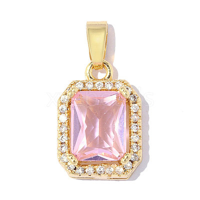 Brass Pave Cubic Zirconia Pendants CU-OY001-01G-1-1