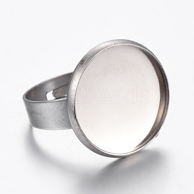 Tarnish Resistant Adjustable 304 Stainless Steel Finger Rings Components LS-STAS-G187-01P-16mm-1