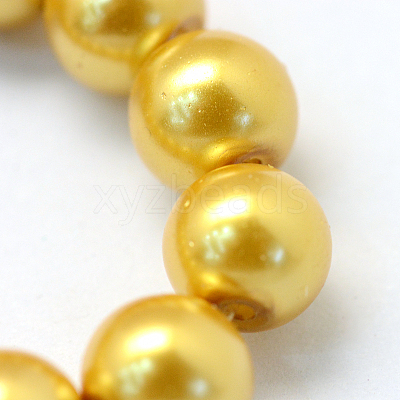 Baking Paint Pearlized Glass Pearl Round Bead Strands HY-Q330-8mm-31-1