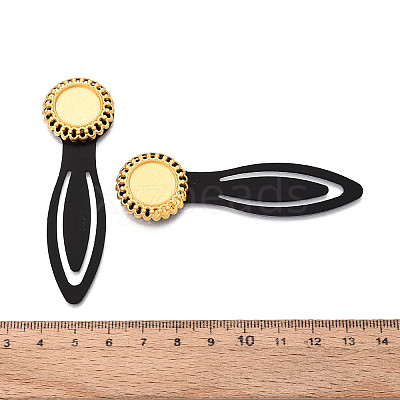 Alloy & Iron Bookmark Cabochon Settings PALLOY-N184-01G-1