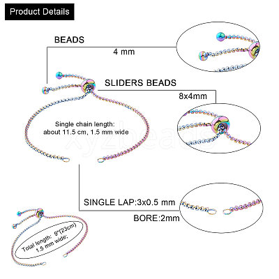 Stainless Steel Slider Bracelet/Bolo Bracelet Making MAK-CJ0002-02-1