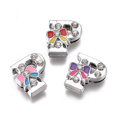 Alloy Enamel Letter Slide Charms X-PALLOY-K241-P-1