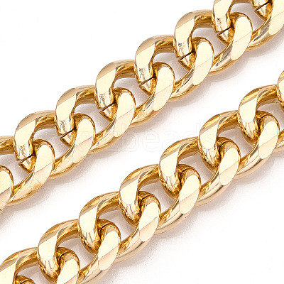 Aluminum Faceted Curb Chains CHA-N003-18KCG-1