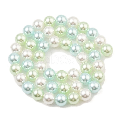 Baking Paint Pearlized Glass Pearl Round Bead Strands PEAR-H019-02C-08-1