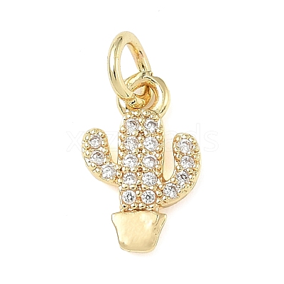 Brass Micro Pave Cubic Zirconia Pendants ZIRC-I356-23G-1