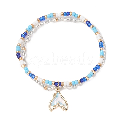 Ocean Alloy Charm Bracelets BJEW-MZ00338-03-1
