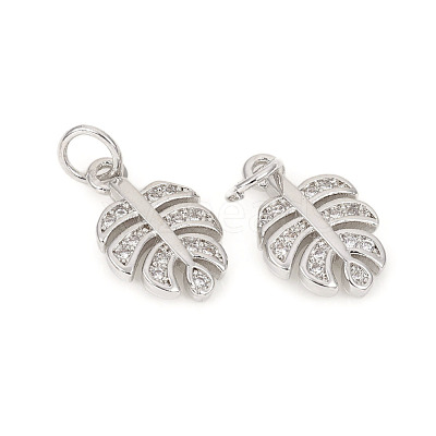 Brass Micro Pave Cubic Zirconia Charms X-ZIRC-L096-05P-1