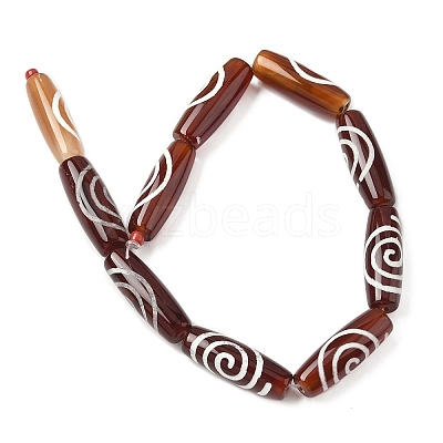 Rice Shape Tibetan Style dZi Beads Strands G-A269-A20-01-1
