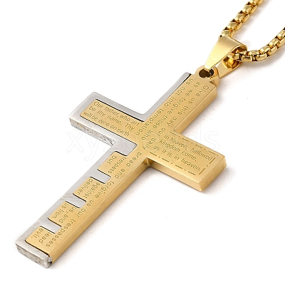 201 Stainless Steel Pendant Necklaces NJEW-H015-05GP-1