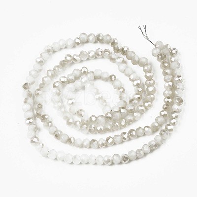 Electroplate Opaque Solid Color Glass Beads Strands EGLA-Q112-B02-1
