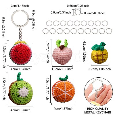 DIY Fruit Theme Keychain Making Kit DIY-FG0002-98-1