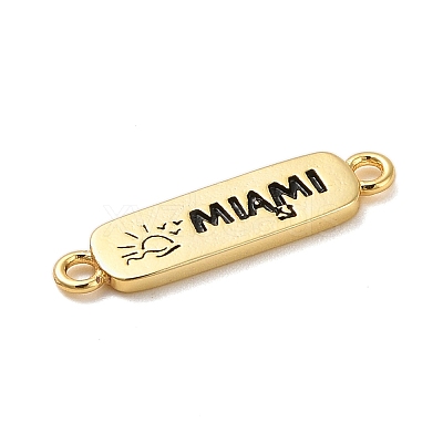 Beach Theme Rack Plating Brass Rectangle Connector Charms KK-P261-08A-G03-1