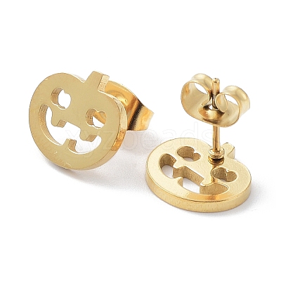 304 Stainless Steel Stud Earrings for Halloween X-EJEW-H136-07G-1