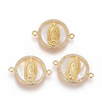 Brass Micro Pave Cubic Zirconia Links Connectors KK-I656-30G-01-1