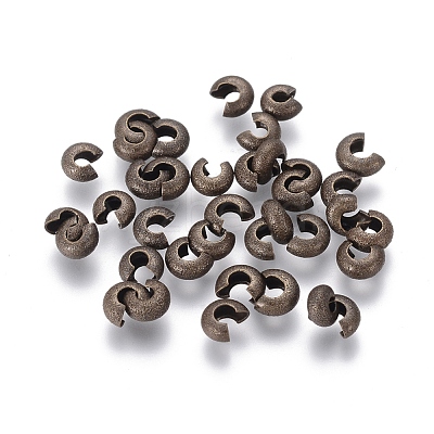 Brass Crimp Beads Covers KK-G016-AB-1
