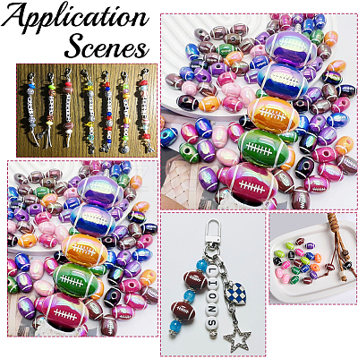 20Pcs 2 Colors Opaque Acrylic European Beads OACR-SC0003-04-1