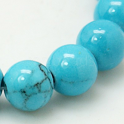 Natural Mashan Jade Round Beads Strands G-D263-6mm-XS33-1
