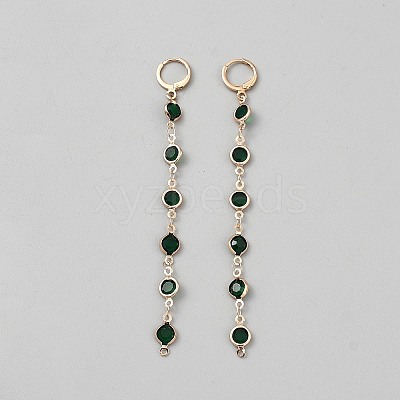 Alloy Flat Round Tassel Leverback Earrings EJEW-WH0020-35A-1