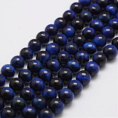 Natural Tiger Eye Bead Strands G-P230-08-B-8mm-1