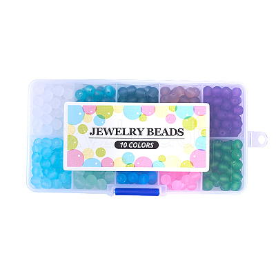 Transparent Glass Beads FGLA-X0001-03-8mm-WH-1