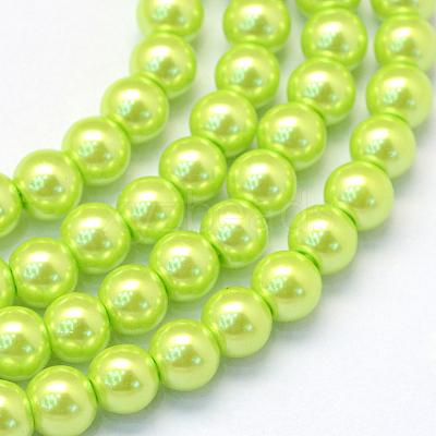 Baking Paint Pearlized Glass Pearl Round Bead Strands HY-Q003-6mm-66-1