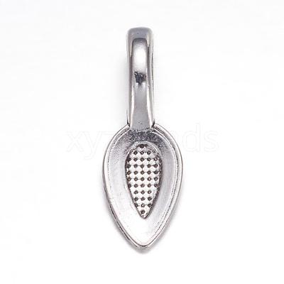 Tibetan Style Alloy Glue-on Flat Pad Bails X-AB3348Y-1