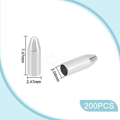 200Pcs 304 Stainless Steel Cord Ends STAS-UN0052-38-1