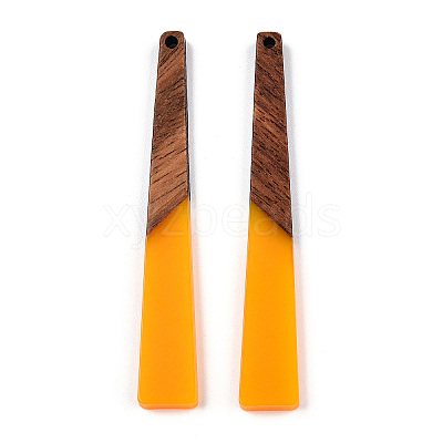 Opaque Resin & Walnut Wood Big Pendants X-RESI-TAC0017-46-C02-1