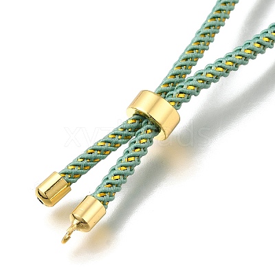 Braided Cotton Cord Slider Bracelet Making MAK-R001-01G-01-1