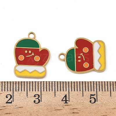 Christmas 304 Stainless Steel Enamel Pendants STAS-Z093-08Y-G-1