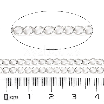 Anti-Tarnish Rhodium Plated 925 Sterling Silver Curb Chains STER-E072-01P-02-1
