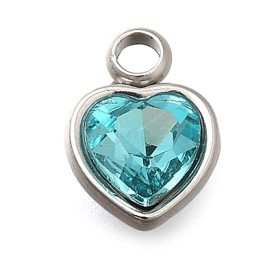 304 Stainless Steel with Rhinestone Pendants STAS-Q346-01P-03-1