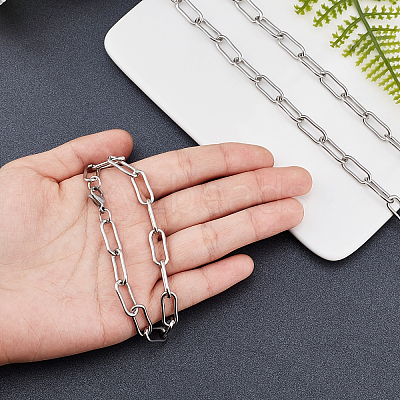 304 Stainless Steel Paperclip Chains STAS-UN0012-44-1