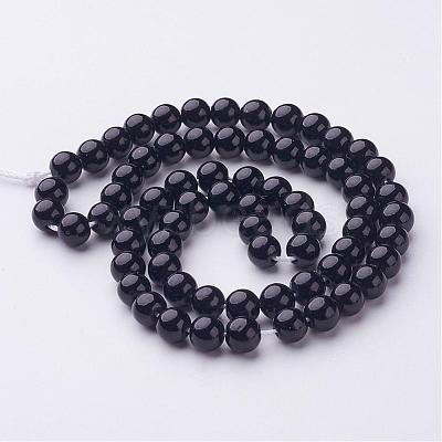 Natural Mashan Jade Round Beads Strands G-D263-6mm-XS32-1