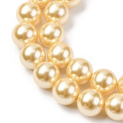 Electroplated Shell Pearl Beads Strands BSHE-G041-12mm-01-1