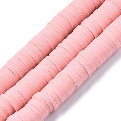 Flat Round Handmade Polymer Clay Beads CLAY-R067-10mm-18-1