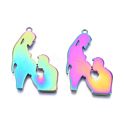 Ion Plating(IP) 201 Stainless Steel Pendants STAS-N098-068M-1