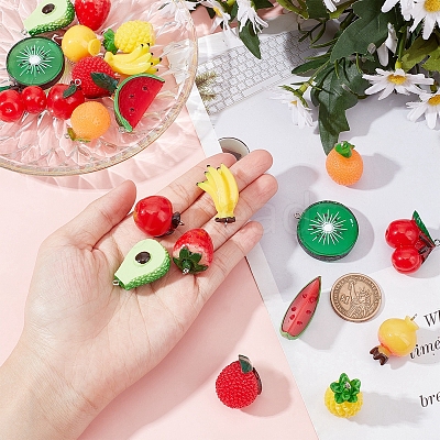 22Pcs 11 Style Resin Pendants RESI-SC0002-27-1